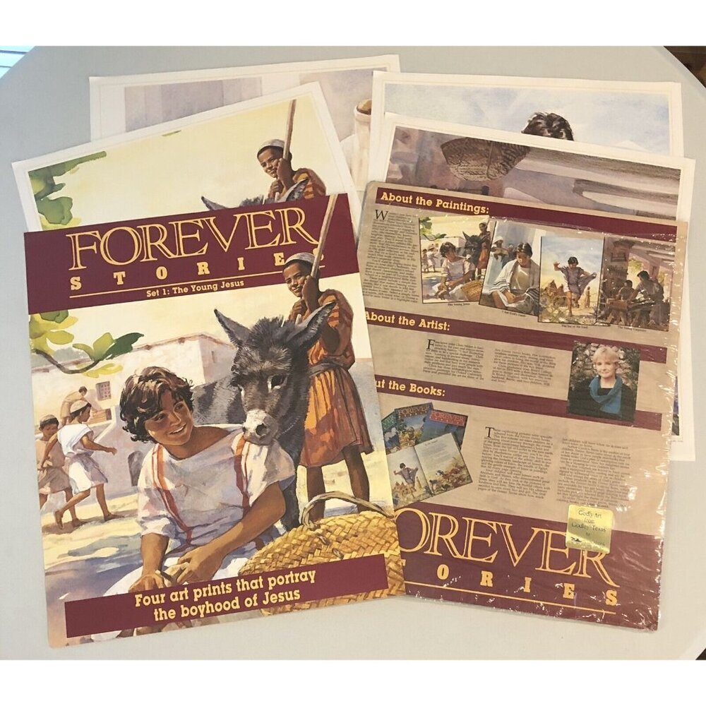 SET of 4 Art Prints 16"x20" FOREVER STORIES Set 1: The Young Jesus CHRIS MOLAN